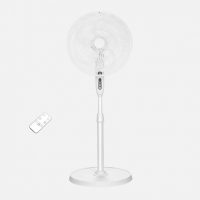 Ventilador De Pie Verdel Blanco 3vel 50w 5asp Fijo/rotatorio C/remoto Y Temporizador Regx42x42cm