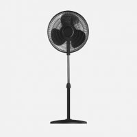 Ventilador De Pie Yamato Negro 3vel 50w 3asp  Fijo Y Rotatorio Regx41x41cm