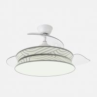 Ventilador Decor 72w Blanco/blanco Plata 108d 3asp  7200lm 3000-4000-6000k Remoto+memo+temp