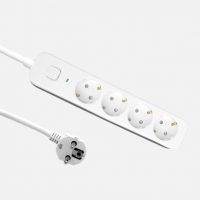 Alargadera Dalton C/cable 1,5m 3gx1,5mm Blanco/gris 4enchufes+interruptor,prtotecc.para Niños, Indicador Luminoso 4x5x25cm