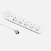 Alargadera Dalton C/cable 3m 3gx1,5mm Blanco/gris 5enchufes+interruptor,prtotecc.para Niños, Indicador luminoso 4x5x31cm - Imagen 2