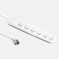 Alargadera Dalton C/cable 3m 3gx1,5mm Blanco/gris 6enchufes+interruptor,prtotecc.para Niños, Indicador Luminoso 4x5x33cm