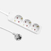 Alargadera Florey Cable 1,5m 3gx1,5mm2, 3enchufes Blanco 4x4x16cm - Imagen 2