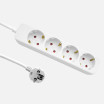 Alargadera Florey Cable 3m 3gx1,5mm2, 4enchufes Blanco 4x4x22cm - Imagen 2