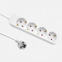 Alargadera Florey Cable 3m 3gx1,5mm2, 4enchufes Blanco  4x4x22cm