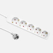 Alargadera Florey Cable 3m 3gx1,5mm2, 5enchufes Blanco 4x4x25cm - Imagen 2