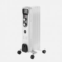Radiador Aceite Brasilia 1000w 5elementos Blanco/negro 3potencias Antivuelco Termostato Reg.seguridad Asa 59,5x25,5x24cm