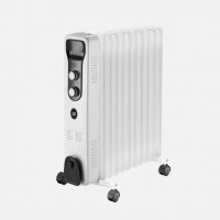 Radiador Aceite Brasilia 2500w 11elem.blanco/negro 3potencias Antivuelco Termostato Reg.seguridad.asa 59,5x48x24cm