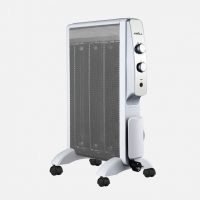 Radiador De Mica Abrigo 1500w 3elem Blanco/plata 2pot Antivuelco,luz Indicadora Termost.regulable 61,5x47x26,5cm