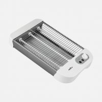 Tostador Horizontal Cueto 900w Blanca 3tubos Quarzo Temp. Bandeja Recogemigas,acero.inoxid.6,5x35,5x21cm