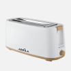 Tostador Pan Eume 1400w Blanco/haya 7niveles Tostado,descongelacion, Apag.automatico,2ranuras,recogemigas 17x38x14,5cm - Imagen 2